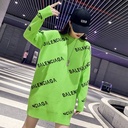 Aocado Green Sweater Women's Retro Hong Kong Style Foreign Style Fashionable Loose Large Edition European Goods Lazy Style Large Size Trendy Outer Wear