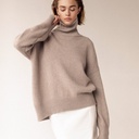 003 Explosions Thickened Knitted Sweater Autumn and Winter Loose High Neck Sweater