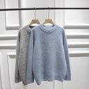 Korean Autumn and Winter New Style Fresh Rabbit Furry Crewneck Pullover Long Sleeve Thick Sweater for Women