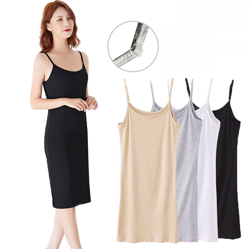 Factory wholesale modal long camisole women's summer base camisole nightgown inside solid color camisole