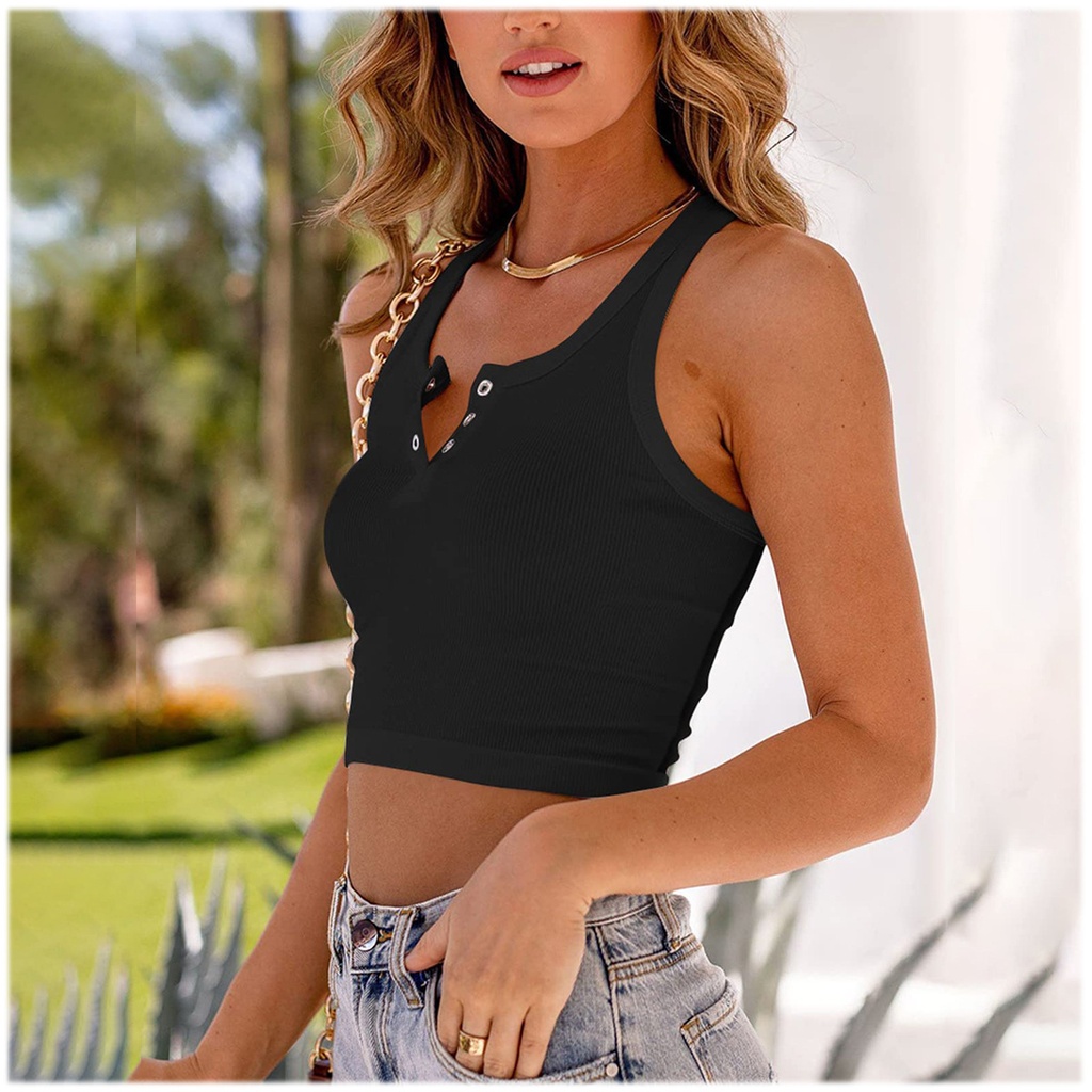 Spring and Summer Women's Small Vest Solid Color Sleeveless Navel Sexy I-shaped Vest for Women
