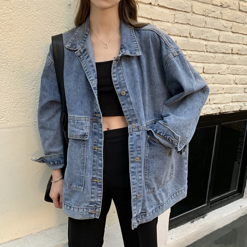 Denim Jacket Women's New Spring and Autumn Korean-style chic Loose All-match Student Jacket Retro Trendy