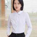 Factory direct spring and summer new white-collar shirt women's long sleeve professional top large size dress ladies white shirt