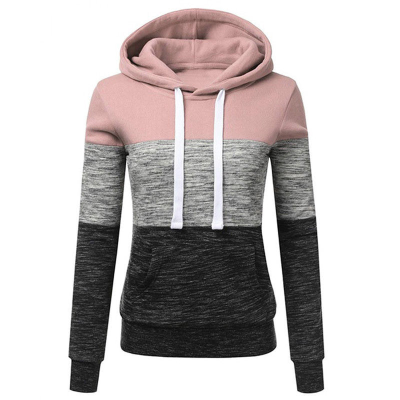 Autumn and Winter Fleece-lined Thickened Long-sleeved Hoodie Jacket Stitching Loose Light Plate Student Top Women's Solid Color Sweater