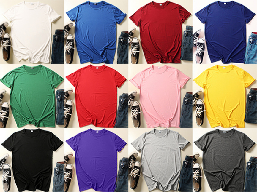 Summer new men's and women's milk silk round neck blank t-shirt class clothes T-shirt to print factory spot wholesale