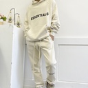 fog Set essentials Evergreen Youth Couple Loose Fleece Sweats with Casual Hooded Sweats