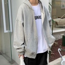 Cardigan Hooded Zipper Sweater Men's Thin Spring and Autumn Korean Fashionable ins Loose Casual Sports Top Jacket