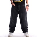 European and American Street Fashion Black Washed Jeans Men's Hip-Hop Street Dance Loose Plus Size Plus Size Youth Trousers