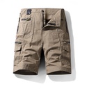 Summer Multi-Pocket Pure Cotton Pants Men's Solid Color Overalls Capri Pants Men's Large Size Casual Pants Sports Shorts Men's