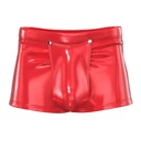 Products Men's PVC Bright Leather Boxers Sexy Open Leather Shorts Accurate Size No Odor
