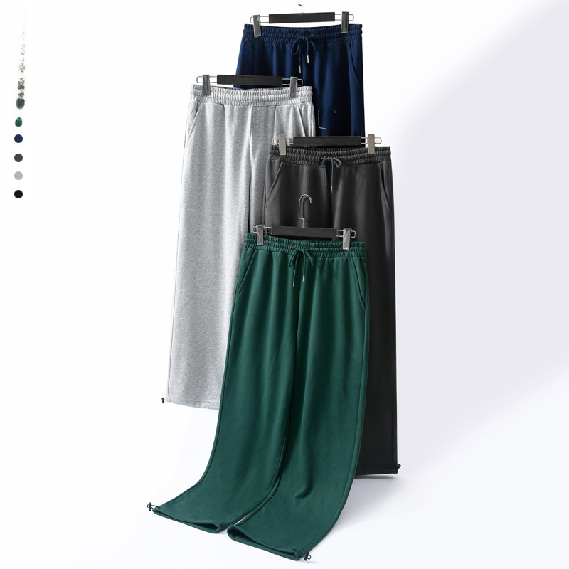 Dengjue Men's Wear Japanese Men's Sweatpants 2024 Spring Black Men's and Women's Casual Pants Solid Color Leg Trousers