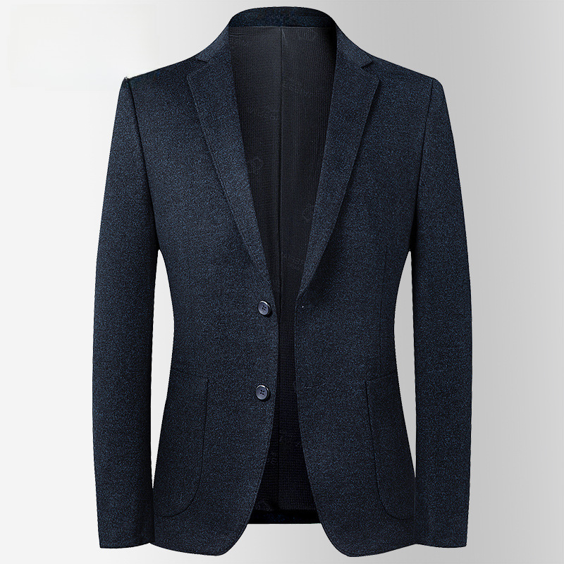Leisibert Solid Color Wool Suit Men's Autumn and Winter New Stretch Men's Casual Small Suit Men's Slim-fit Suit