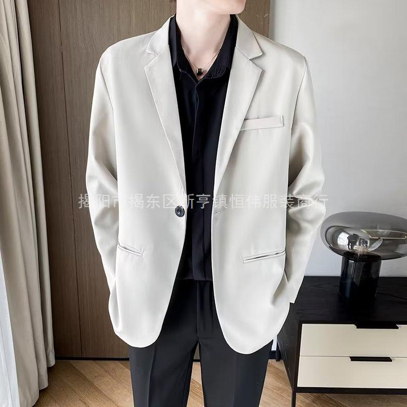 Duffian Handsome Small Suit Men's Business Korean-style Trendy Long-sleeved Dress Top Handsome Casual Slim-fit Suit Jacket Men's