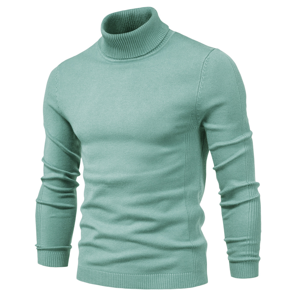 Autumn and winter casual men's solid color pullover sweater turtleneck men's casual sweater sweater