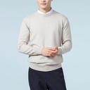 Autumn and Winter New Men's Round Neck Sweater Casual Pullover Loose Large Size Solid Color Long Sleeve Sweater Inner Knit Sweater