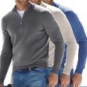 Independent Station New Autumn Long Sleeve V-Neck Wool Plush Zipper Men's Casual Top Polo Shirt
