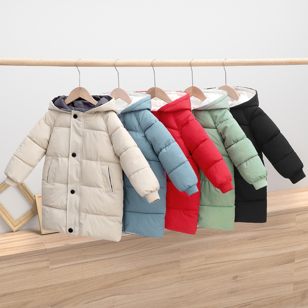 new children's down cotton-padded jacket boys long girls winter Korean cotton-padded baby thick wholesale