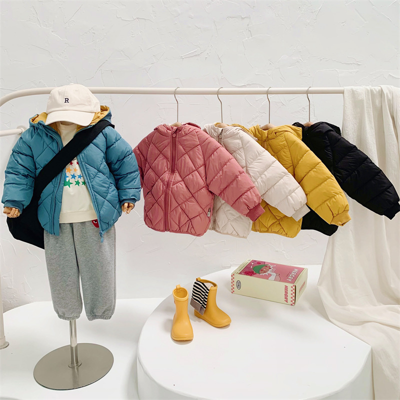 autumn and winter new children's down cotton-padded jacket boys and girls Baby Children's cotton-padded plus velvet warm cotton coat