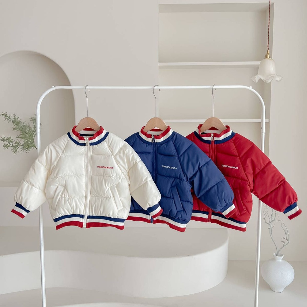Children's Baseball Cotton-padded Coat Autumn and Winter Western Style Fashionable Boys Cotton-padded Coat Korean Style Women's Baby Warm Coat Trendy