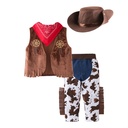 Western cowboy suit children's holiday costume role-playing suit boy's baby costume 4-piece set with hat