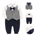 Children's clothing wholesale baby jumpsuit spring and autumn boy Air cotton-padded suit gentleman two-piece handsome boy suit
