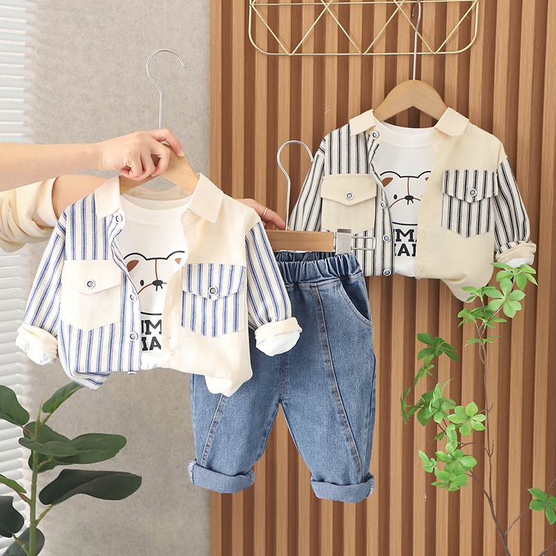 children's clothing kindergarten outwear men's and women's clothing spring and autumn online red style children's striped primary and secondary school fashion