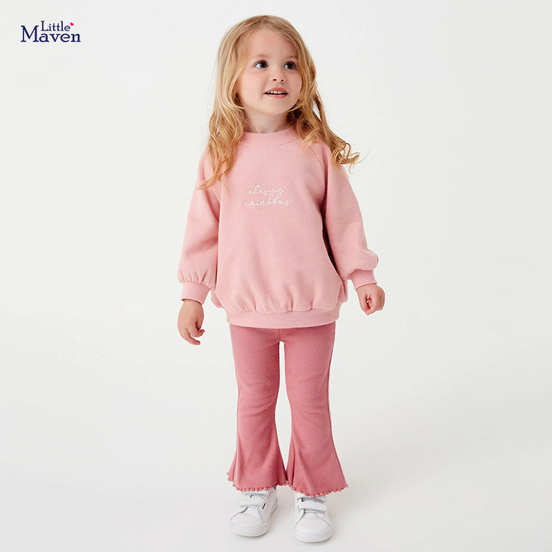 Little maven Autumn New Girls' Sweatshirt Set Long-sleeved Pants Children's Two-piece European and American Children's Suit