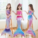 Children's Mermaid Swimsuit Performance Swimsuit Three-piece Set Fish Tail Large Medium and Small Girls Princess Dress Bikini Clothing