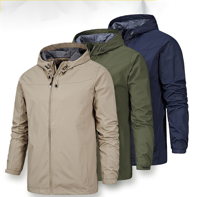 2024 New Outdoor Jacket Men's Thin Spring and Autumn Fashionable Jacket Coat Windbreaker Four Seasons Mountaineering Suit