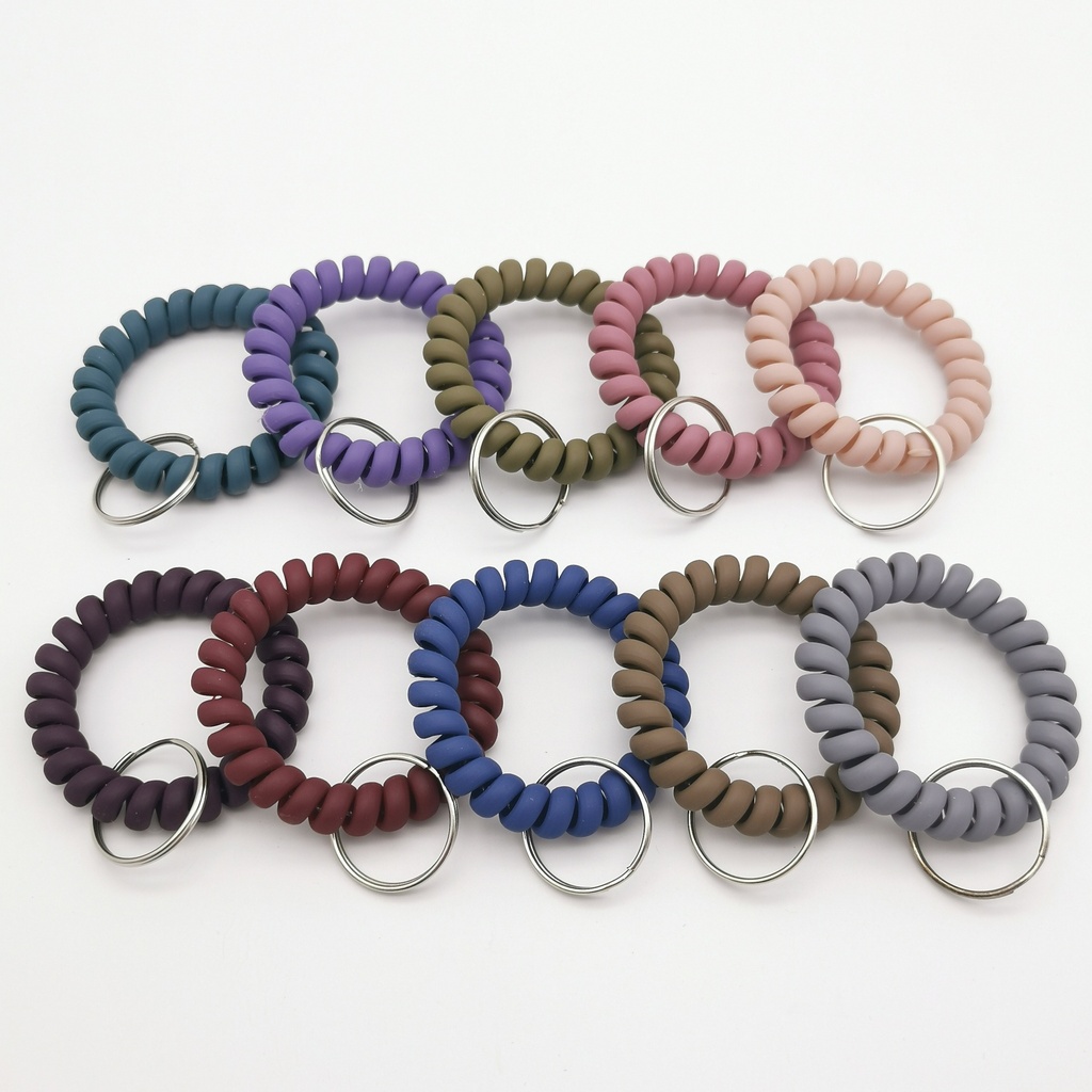 Factory direct supply plastic spring hand Ring New Frosted telephone line fog spiral fashion bracelet
