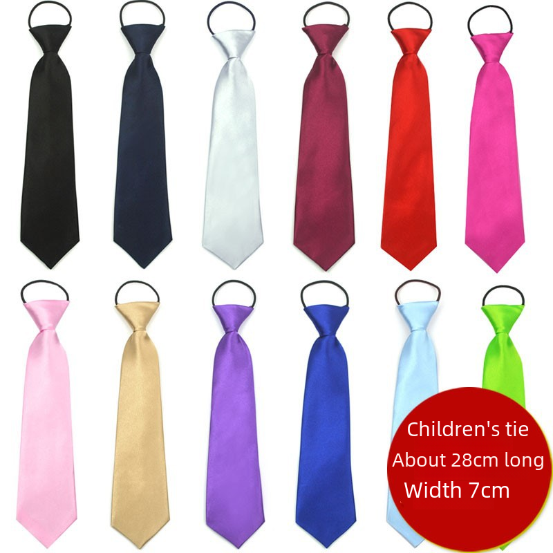 Wholesale children's team performance convenient tie Korean solid color baby casual rubber band manufacturers lazy tie