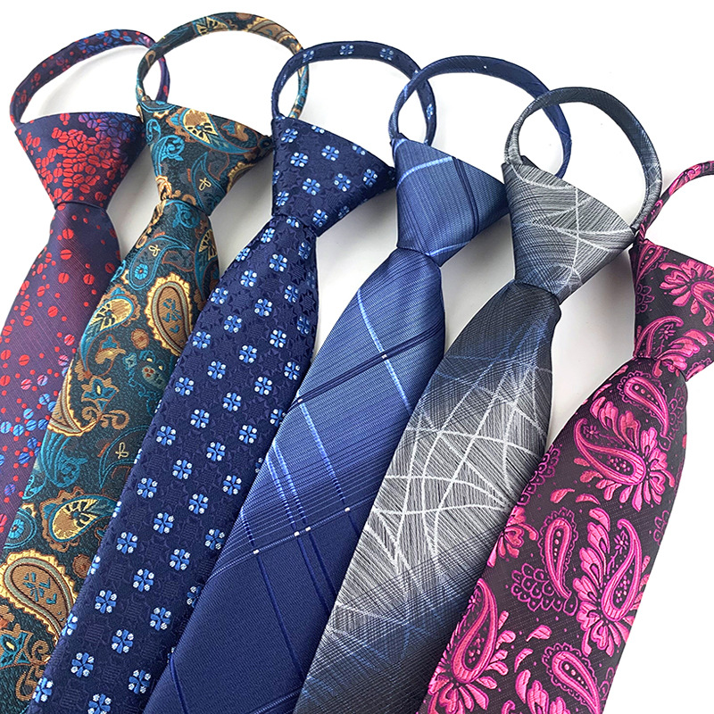 spot 7cm Korean Business wedding zipper tie easy to pull tie