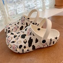 Thick-soled Cave Shoes Women's ins Cute Cow Students Soft-soled Outwear Toe Beach Shoe Sandals and Slippers for Summer