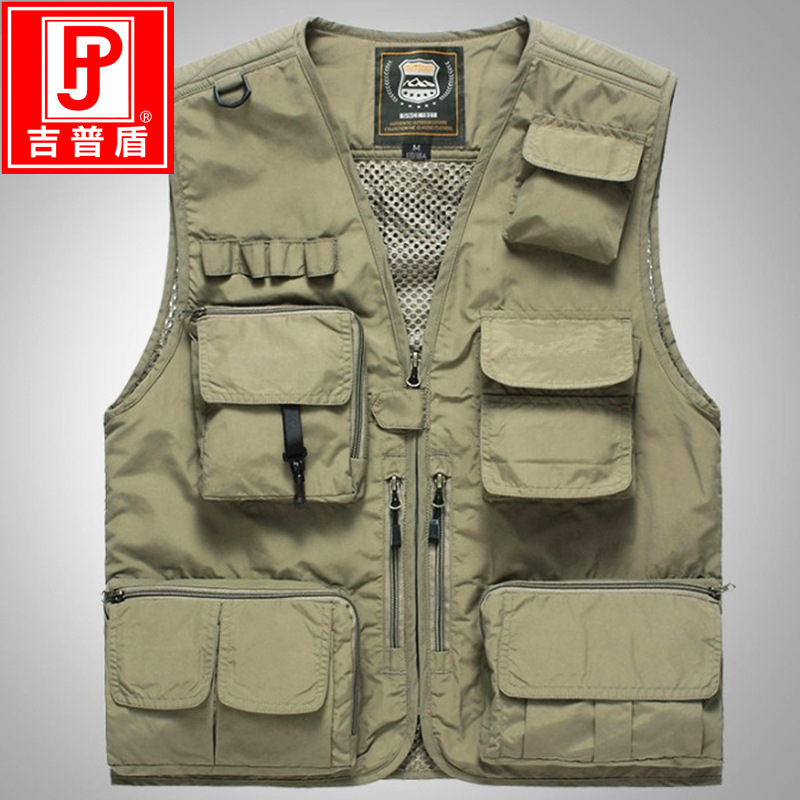 Spring and Autumn Men's Casual Outdoor Removable Multifunctional Journalist Travel Photography Mesh Quick-drying Fishing Vest Men's