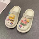 Summer Cyber Celebrous Cave Shoes Girl's Thick Sole Slippers with Feeling of Dung-Toe Casual Cartoon Outer Wear Soft Sole Sandals