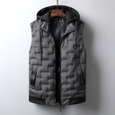 Knitted hooded vest men's down cotton autumn and winter vest student waistcoat down vest toothbrush vest plus size