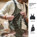 Madden Tooling Vintage Multi-Pocket Sleeveless Nylon Vest Outdoor Functional Dual-Use Satchel Jacket for Men