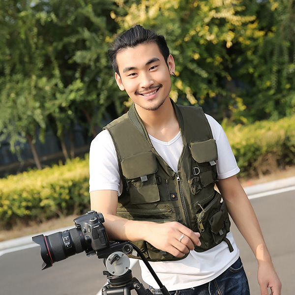 Gediao Korean Style Outdoor Fishing Vest Men's Multi-pocket Sunscreen Breathable Tooling Vest
