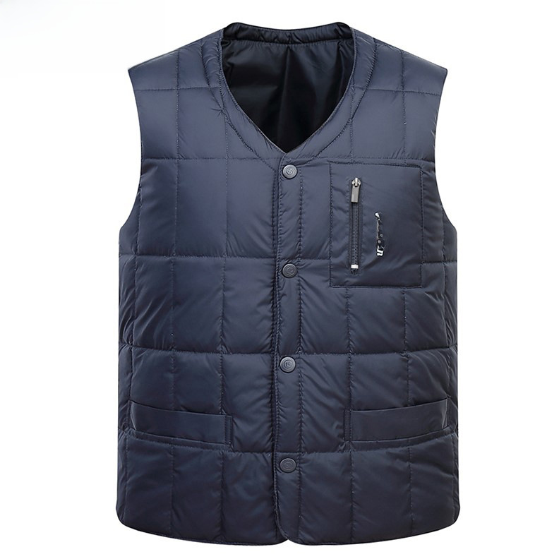Middle-aged and elderly down vest dad outfit autumn and winter new men's down vest warm liner waistcoat factory wholesale