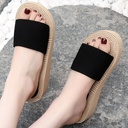 Summer New Simple Solid Color Stretch Slippers with Women's Outer Wear Wedge Thick Bottom Fashionable Casual EVA Sandals