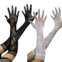 Lingerie Accessories Transparent Lace Hollow High Elastic Gloves Lace Mesh Gloves Long Hair 5072