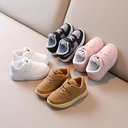 Autumn Children's Sports Shoes Boys Leather Low-top Board Shoes Girls Soft Bottom Toddler Shoes Baby White Shoes