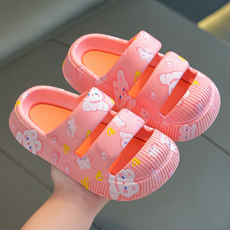 Children's Sandals and Slippers Summer Cartoon Non-slip Indoor and Outdoor Home Bathing Soft Bottom Girl Princess Baby Slippers