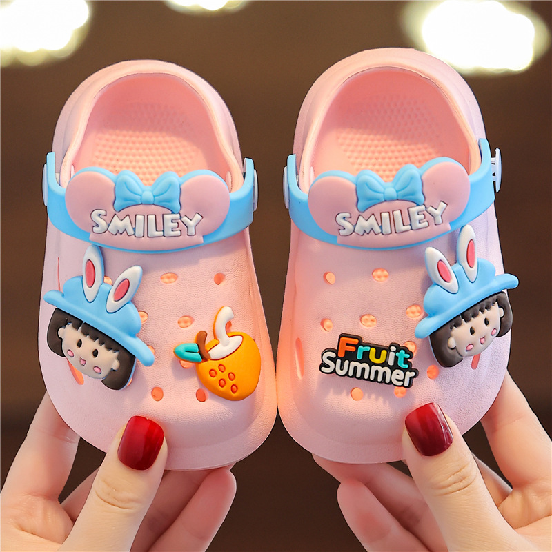 Children's Cave Shoes Summer Cartoon Cute Indoor and Outdoor Infant Bathroom Bath Soft Bottom Non-slip Baotou Sandals