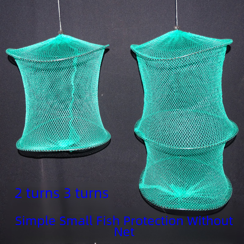 New Material No Net 2 Laps 3 Laps Simple Small Fish Protecting Fish Net Bag for Wild Fishing Simple Small Fish Protecting Fishing Net Bag