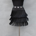 Latin Dance Costume Women's New Latin Dance Dress Tassel Skirt Dance Dance Dress Training Dress Short Skirt Black