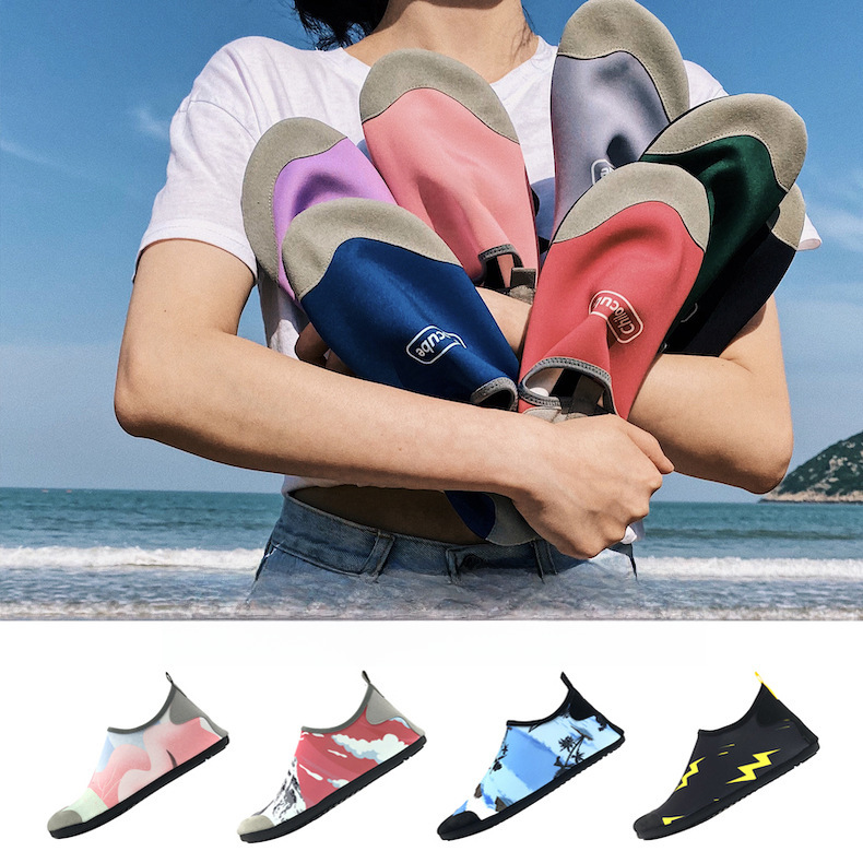 Qiluo 2024 Men's Thickened Soft Bottom Non-slip Swimming Shoes Snorkeling Women's Quick-drying Beach Shoes Diving Shoes Tracing Shoes