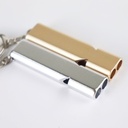 Flat aluminum alloy dual frequency survival whistle double tube outdoor survival rescue whistle equipment EDC tool