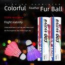 Manufacturers supply LED flashing bright color luminous badminton resistant night training supplies goose fur ball 4