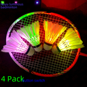 4 Pack duck feather LED luminous badminton foam ball head